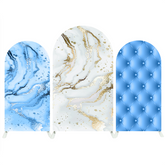 Blue Marble Upholstery Quilted Happy Birthday Party Arch Backdrop Wall Cloth Cover